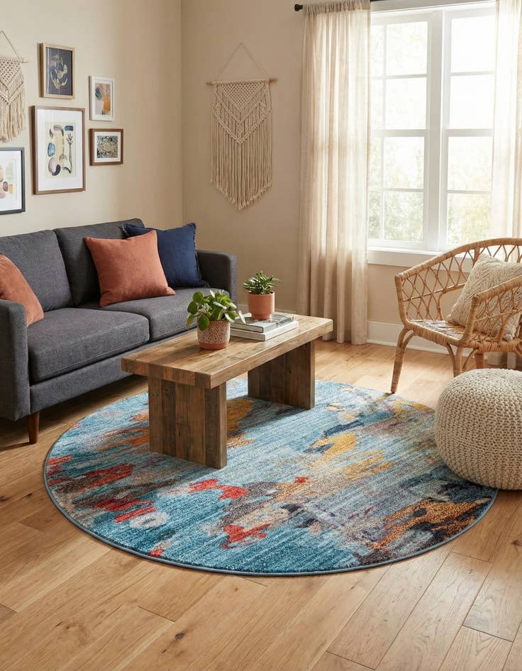 Detail image of 5' 3 x 5' 3 Downtown Tribeca Round Rug