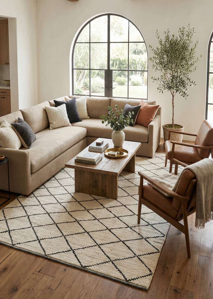 5' 10 x 8' 10 Hand Knotted Moroccan Wool Rug