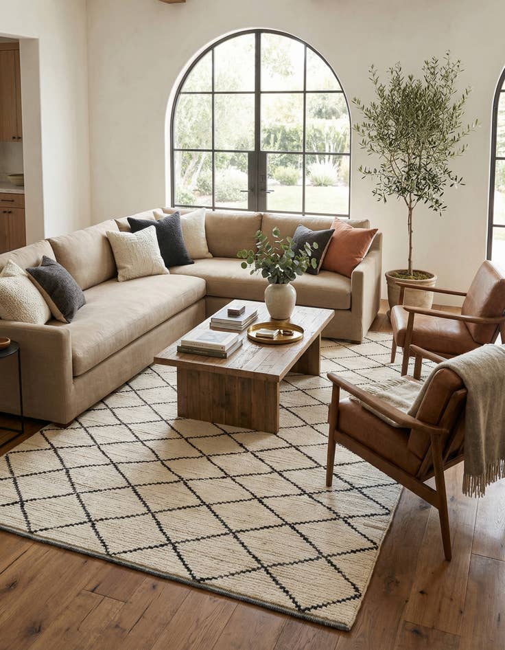 Detail image of 5' 10 x 8' 10 Hand Knotted Moroccan Wool Rug