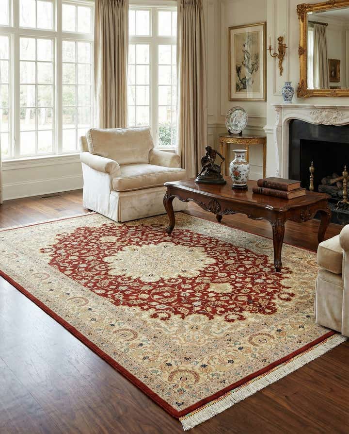 4' 6 x 6' 6 Ghom Silk Rug