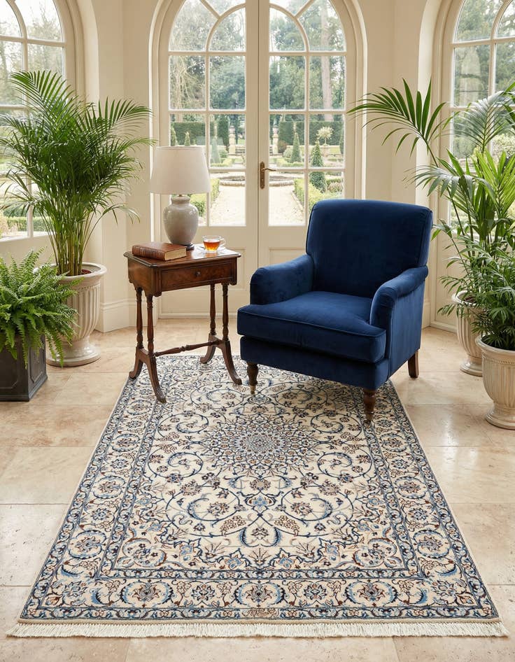 Detail image of 3' 5 x 5' 2  Hand Knotted Nain Rug