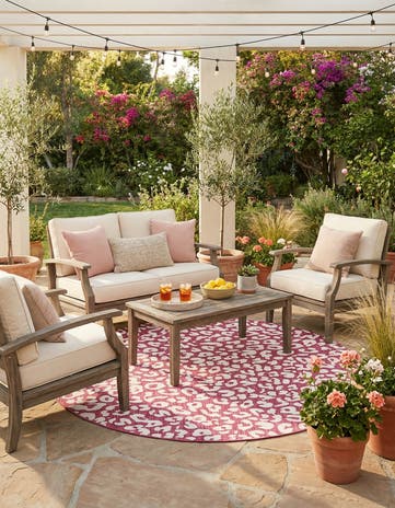 10' x 10' Easy-Clean Safari Indoor / Outdoor Round Rug