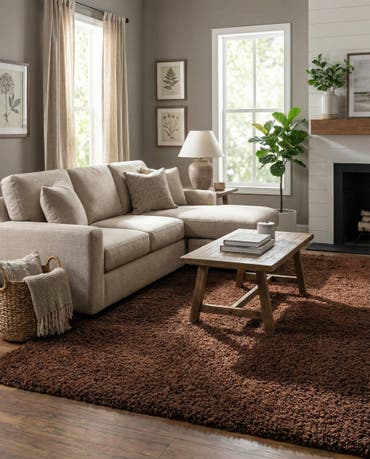  10' x 13' Solid Shag Rug