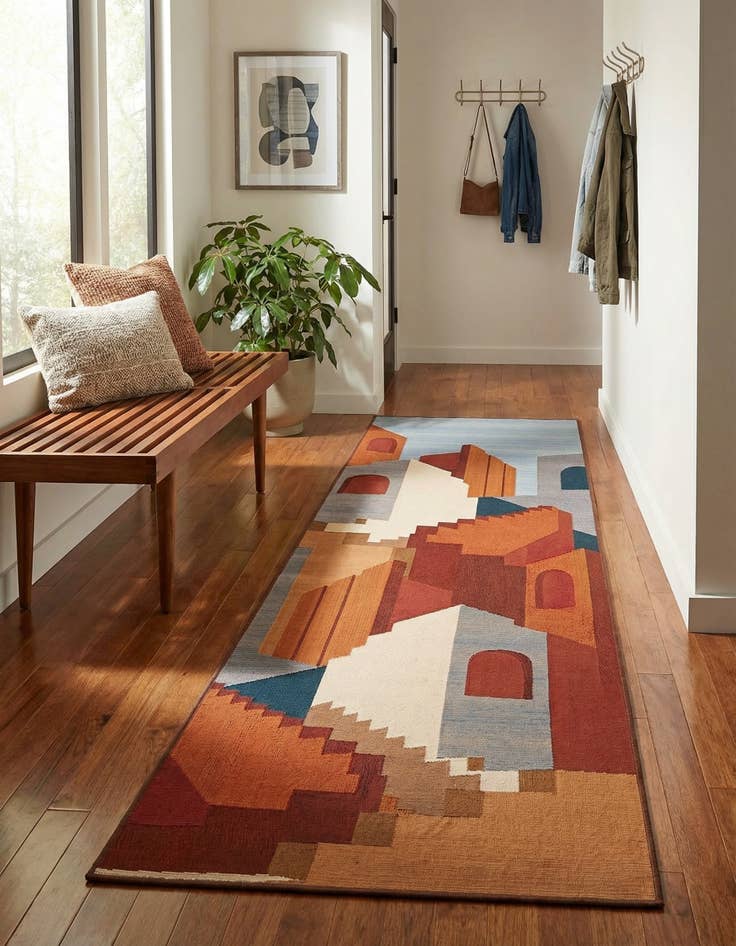 Detail image of  2' 7 x 10'  Washable Modern Indoor / Outdoor Runner Rug