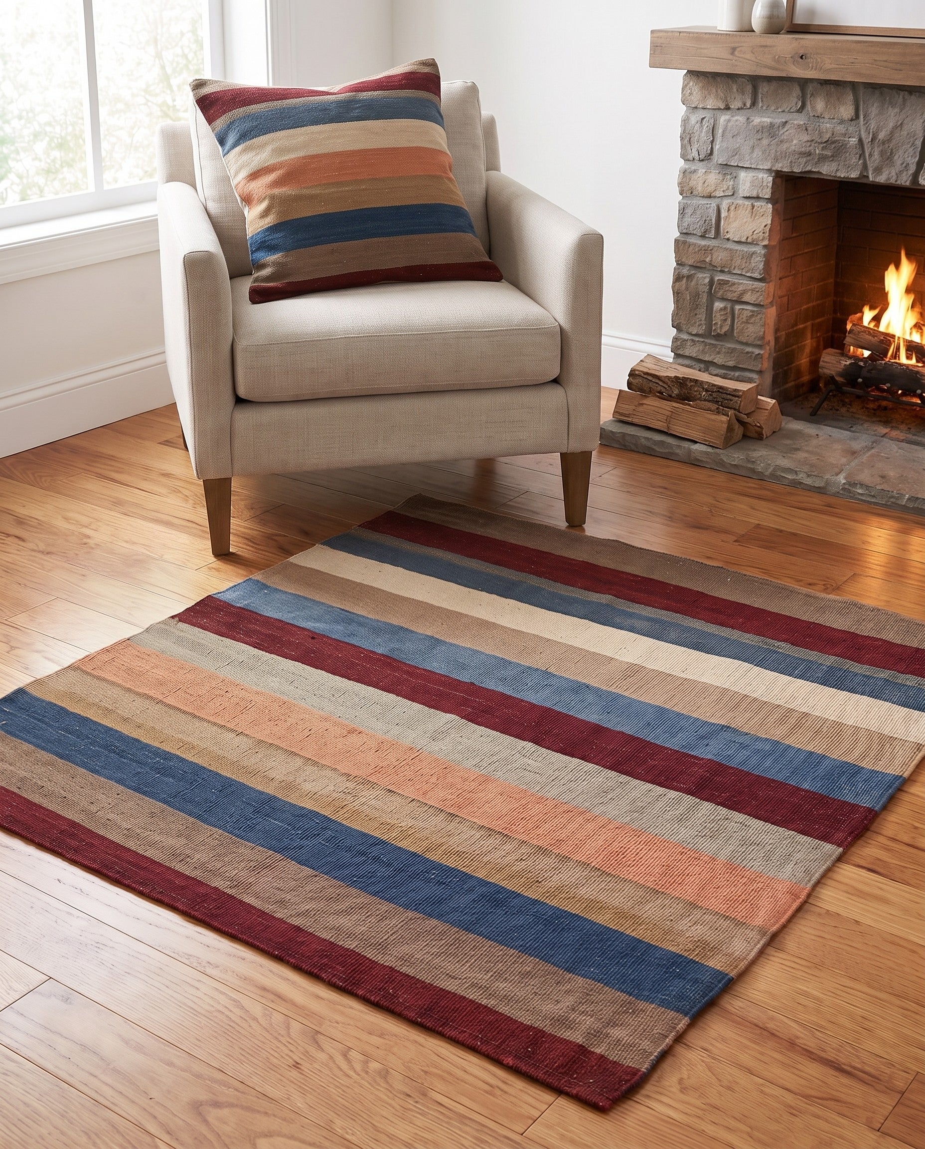 100cm x 100cm Hand Woven Pillow Wool Square Rug