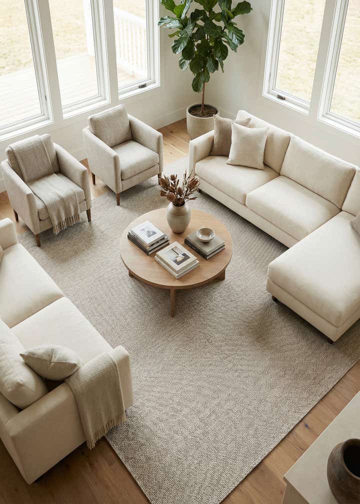13' x 13' Easy-Clean Solid Indoor / Outdoor Square Rug