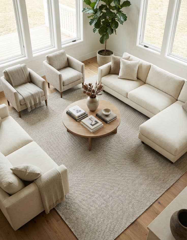 Detail image of 13' x 13' Easy-Clean Solid Indoor / Outdoor Square Rug