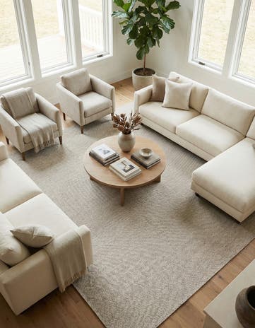 Light Gray Easy-Clean Solid Indoor / Outdoor Square Rug