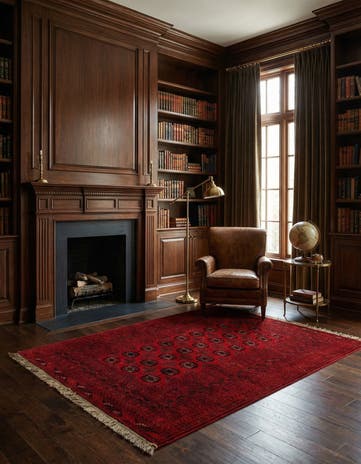 4' x 6' 5 Hand Knotted Afghan Akhche Wool Rug