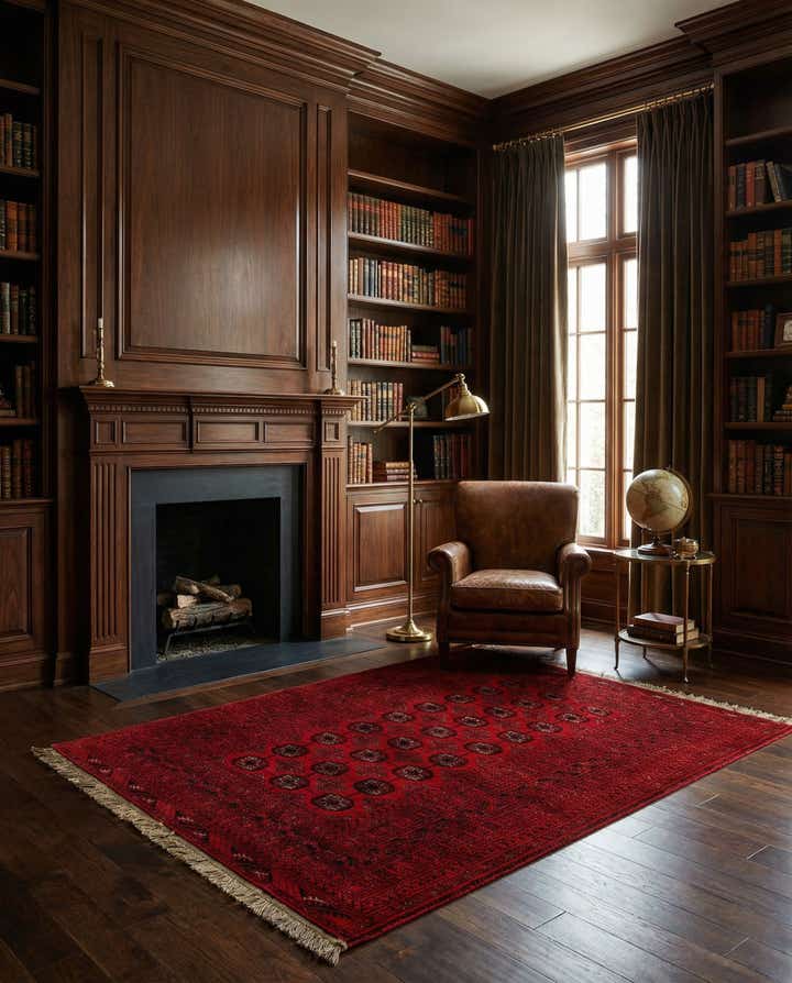 4' x 6' 5 Hand Knotted Afghan Akhche Wool Rug