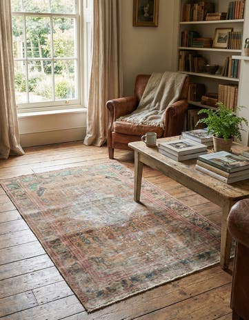 3' 9 x 6' 7 Hand Knotted Ultra Vintage Persian Wool Rug