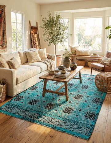 5' 5 x 8' Hand Knotted Darya Wool Rug