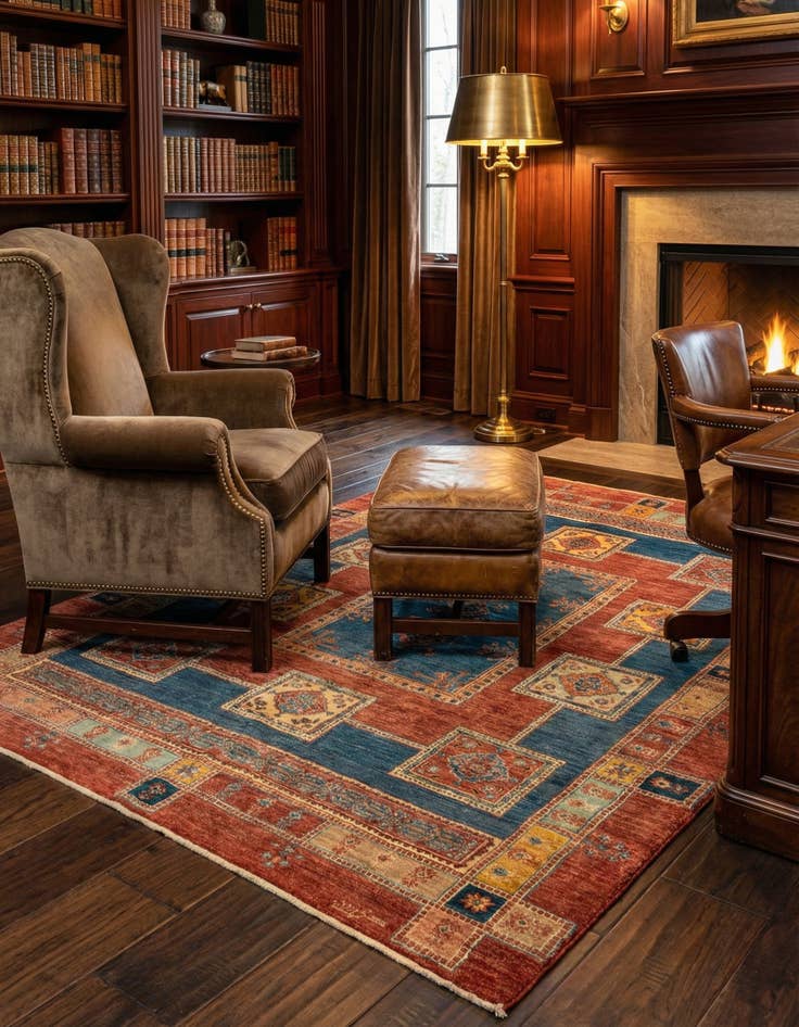 Detail image of 4' 11 x 6' 8 Luribaft Wool Rug