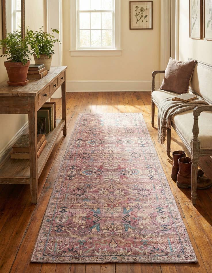 Detail image of 2' x 5'  Washable Nostalgia Runner Rug