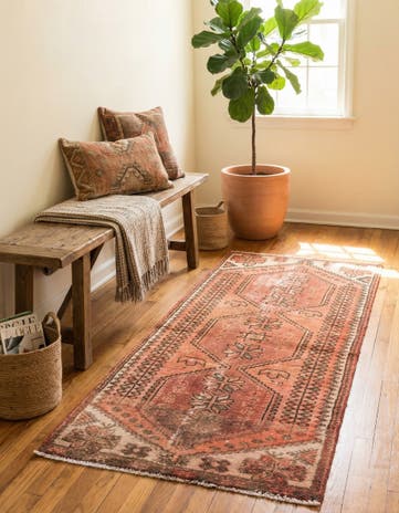 2' 7 x 5' 9 Hand Knotted Ultra Vintage Persian Wool Runner Rug