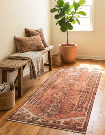 2' 7 x 5' 9 Hand Knotted Ultra Vintage Persian Wool Runner Rug