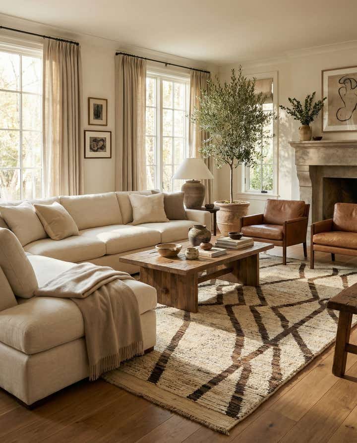 5' 1 x 6' 5 Hand Knotted Moroccan Wool Rug