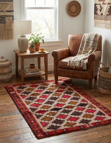 2' 10 x 4' 7 Hand Knotted Balouch Persian Wool Rug