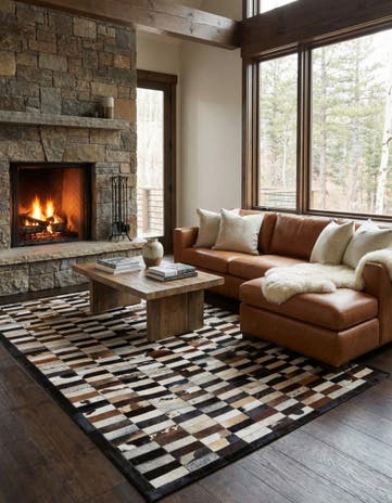 5' 3 x 8' 1 Cowhide - Patchwork Rug