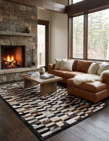 5' 3 x 8' 1 Cowhide - Patchwork Rug