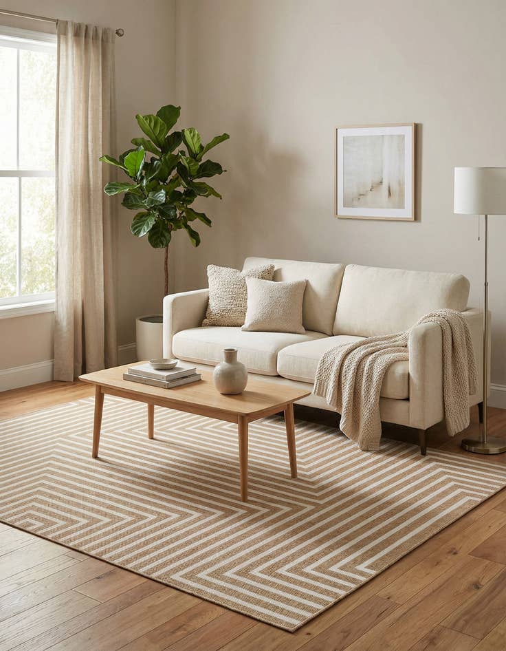 Detail image of  6' x 9'  Washable Modern Indoor / Outdoor Rug