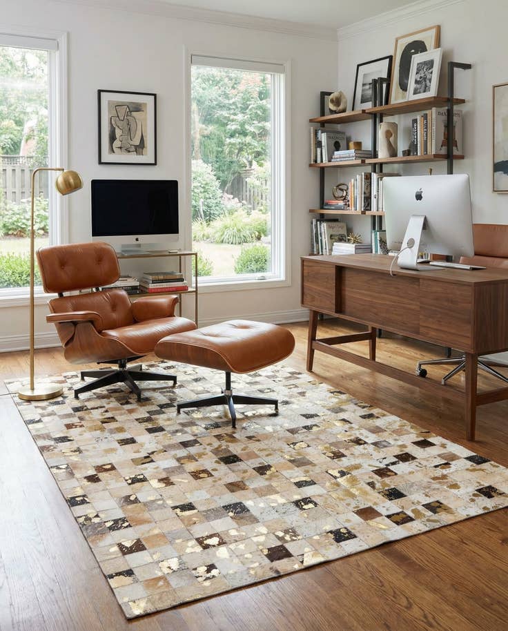 Detail image of 5' x 7' 11 Cowhide Stocks Rug