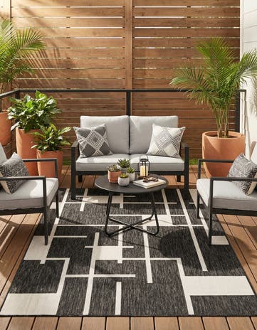 6' x 9' Easy-Clean Modern Indoor / Outdoor Rug