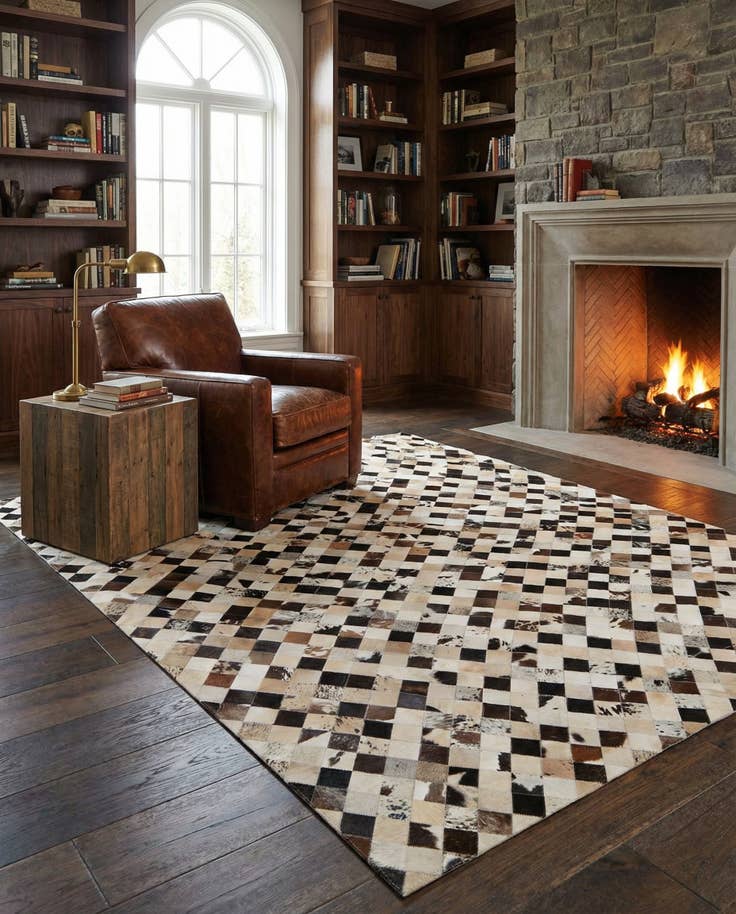 Detail image of 8' x 10' Cowhide - Patchwork Rug
