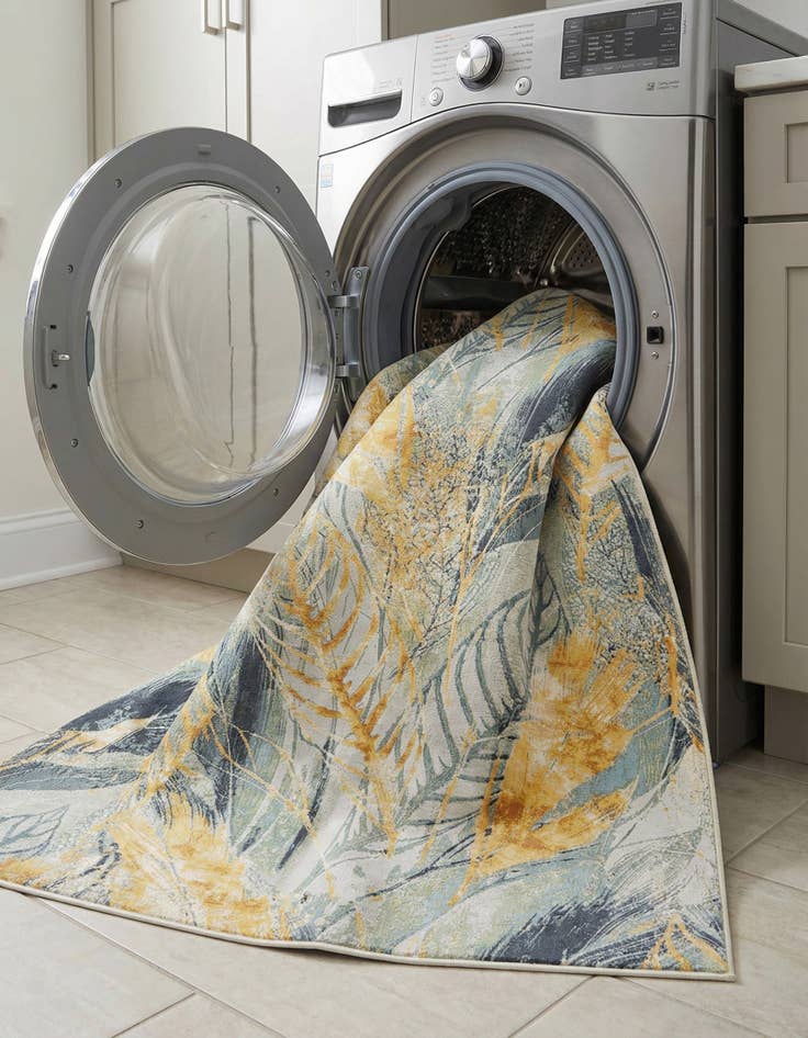 Detail image of 7' 10 x 10'  Washable Botanical Indoor / Outdoor Rug