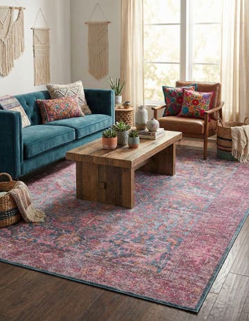 Antique Blue Washable Mangata Rug