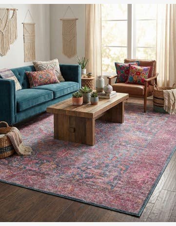 Antique Blue Washable Mangata Rug