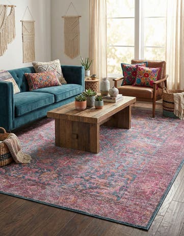 Antique Blue Washable Mangata Rug
