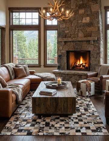 5' 1 x 8' Cowhide - Patchwork Rug