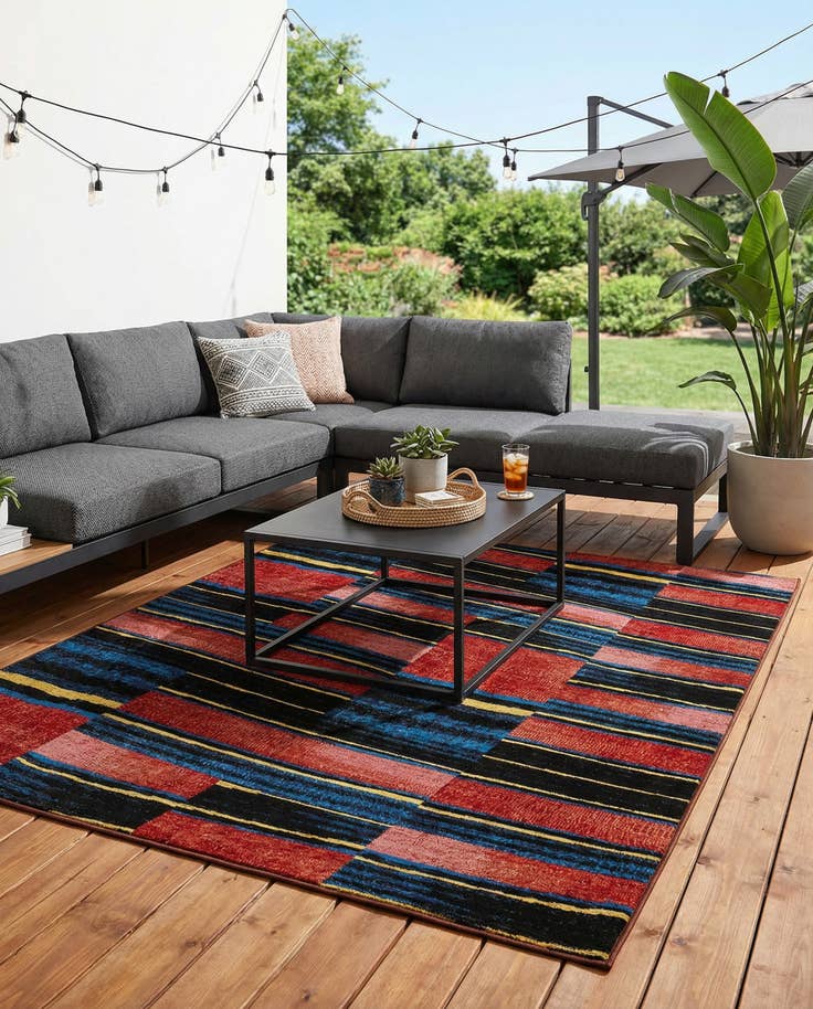 Detail image of 5' x 7' Easy-Clean Modern Indoor / Outdoor Rug