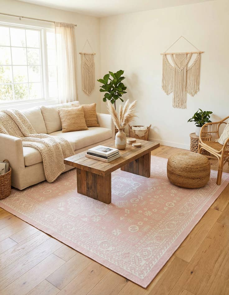 Detail image of 7' 10 x 7' 10  Washable Aztec Indoor / Outdoor Square Rug