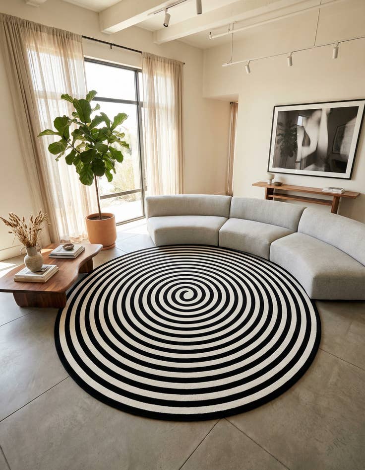 Detail image of 8' x 8'  Washable Sabrina Soto Prescott Indoor / Outdoor Round Rug
