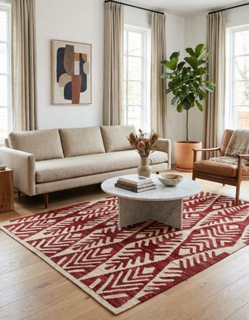 4' 9 x 5' 6 Hand Woven Kilim Modern Wool Rug