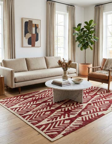 4' 9 x 5' 6 Hand Woven Kilim Modern Wool Rug