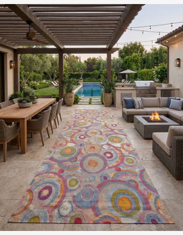 10' x 24' Easy-Clean Modern Indoor / Outdoor Runner Rug