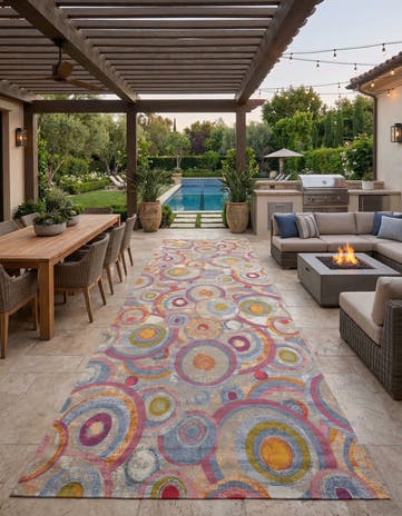 10' x 24' Easy-Clean Modern Indoor / Outdoor Runner Rug