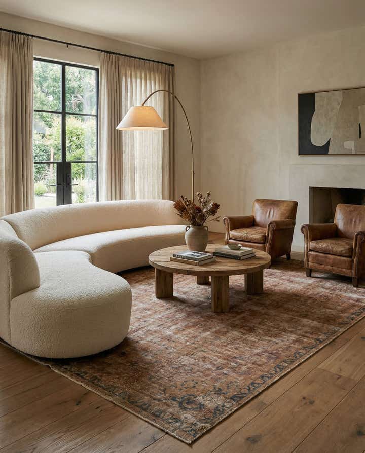 7' x 10' 4 Hand Knotted Ultra Vintage Persian Wool Rug