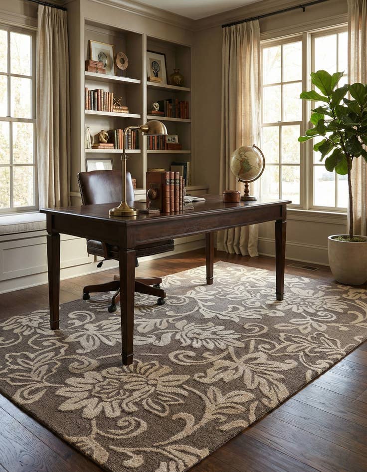 Detail image of 5' 1 x 8' Agra Wool Rug