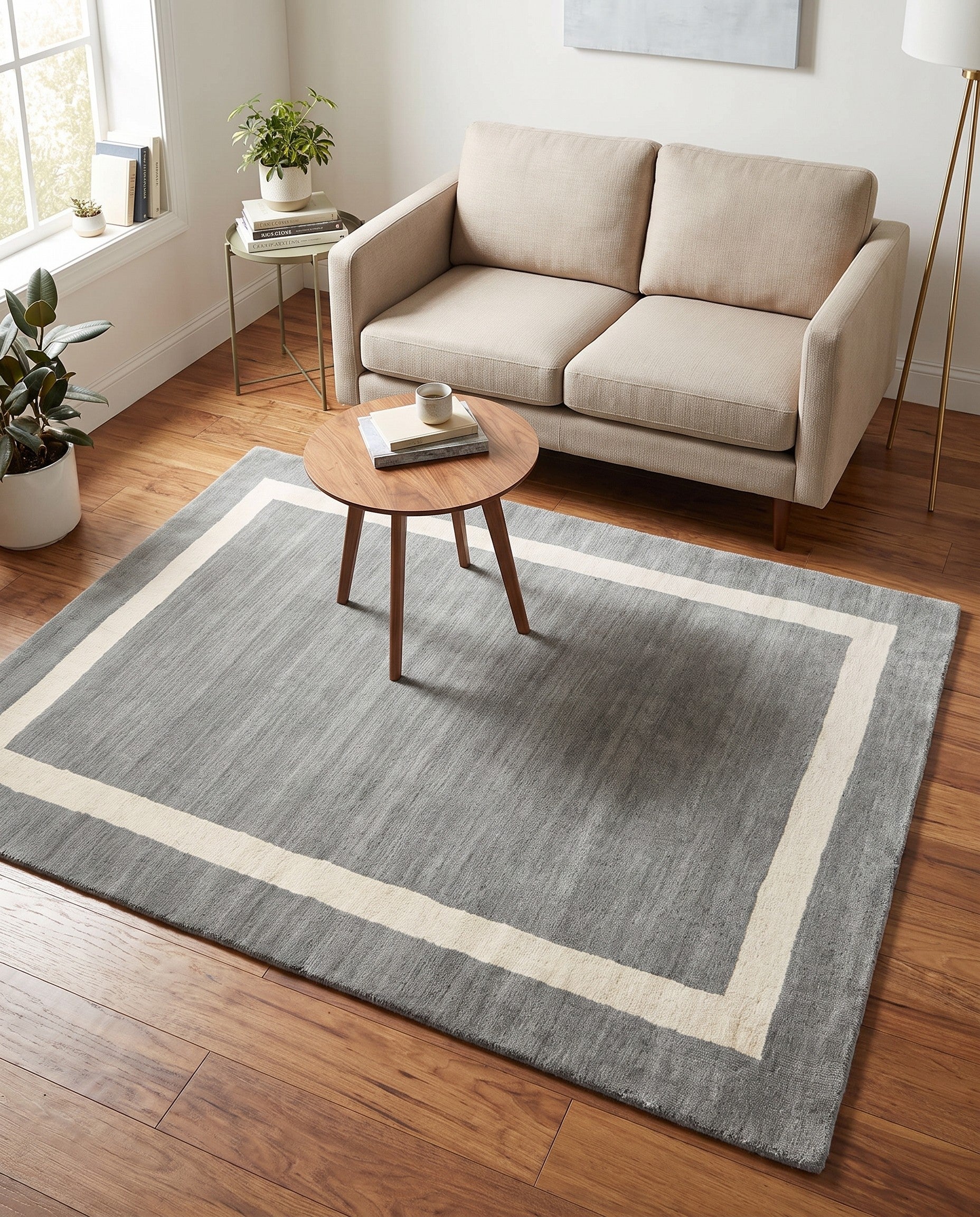 4' 1 x 6' 1 Jill Zarin Border Wool Rug