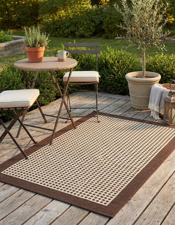 Detail image of 2' x 3'  Washable Border Indoor / Outdoor Rug