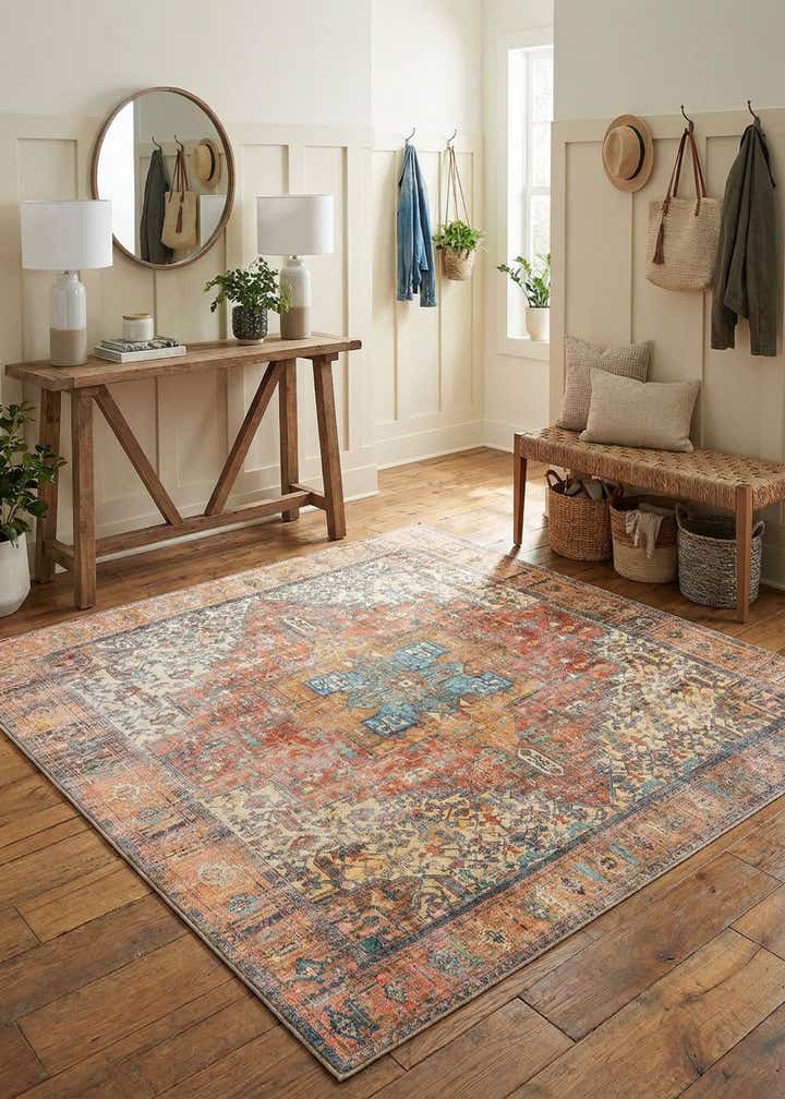 7' 6 x 7' 6 Washable Timeless Square Rug