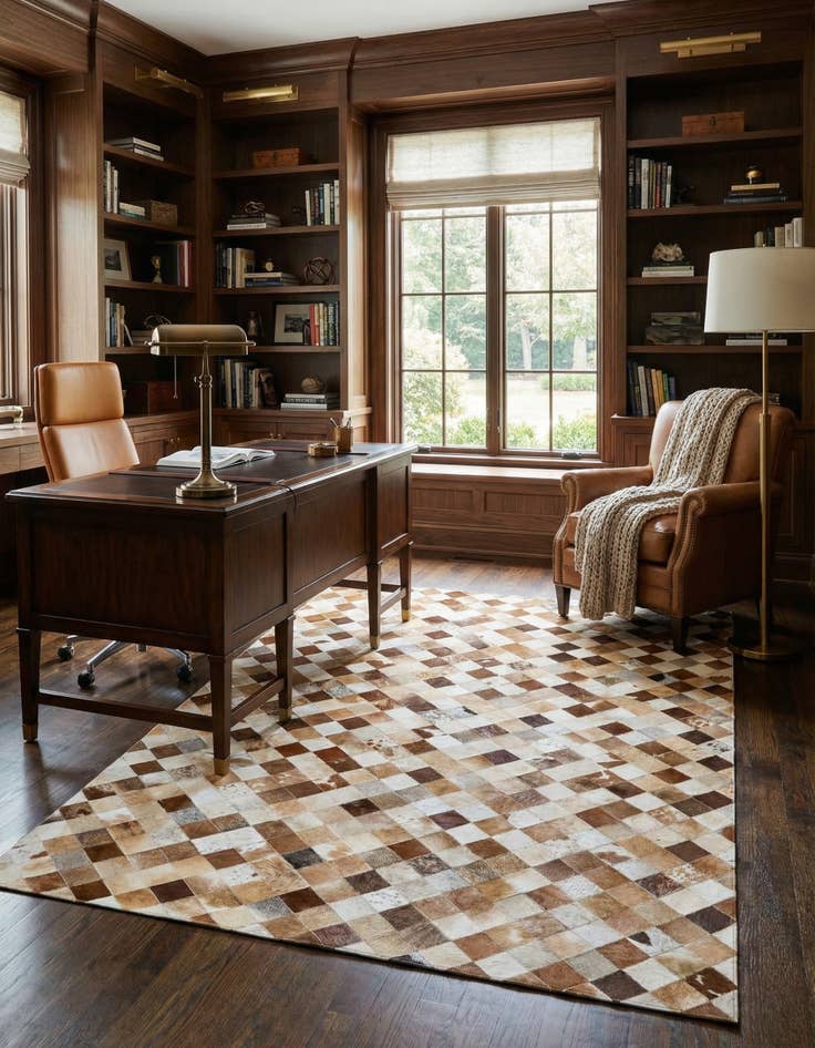 Detail image of 5' 1 x 7' 11 Cowhide Stocks Rug