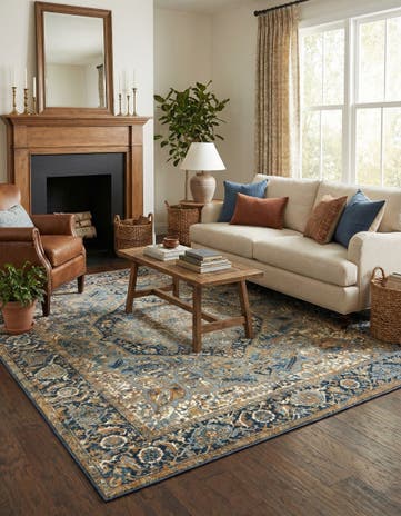 7' 10 x 10' Easy-Clean Traditional Indoor / Outdoor Rug