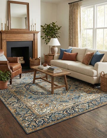 7' 10 x 10' Easy-Clean Traditional Indoor / Outdoor Rug
