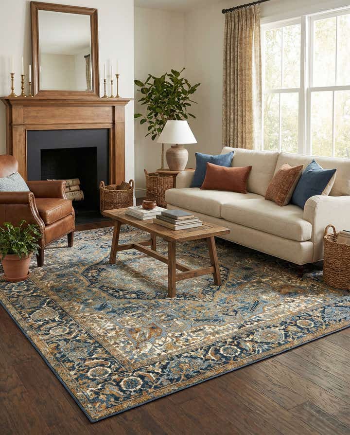 7' 10 x 10' Easy-Clean Traditional Indoor / Outdoor Rug