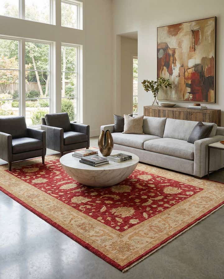 6' 6 x 9' 9 Hand Knotted Peshawar Ziegler Rug